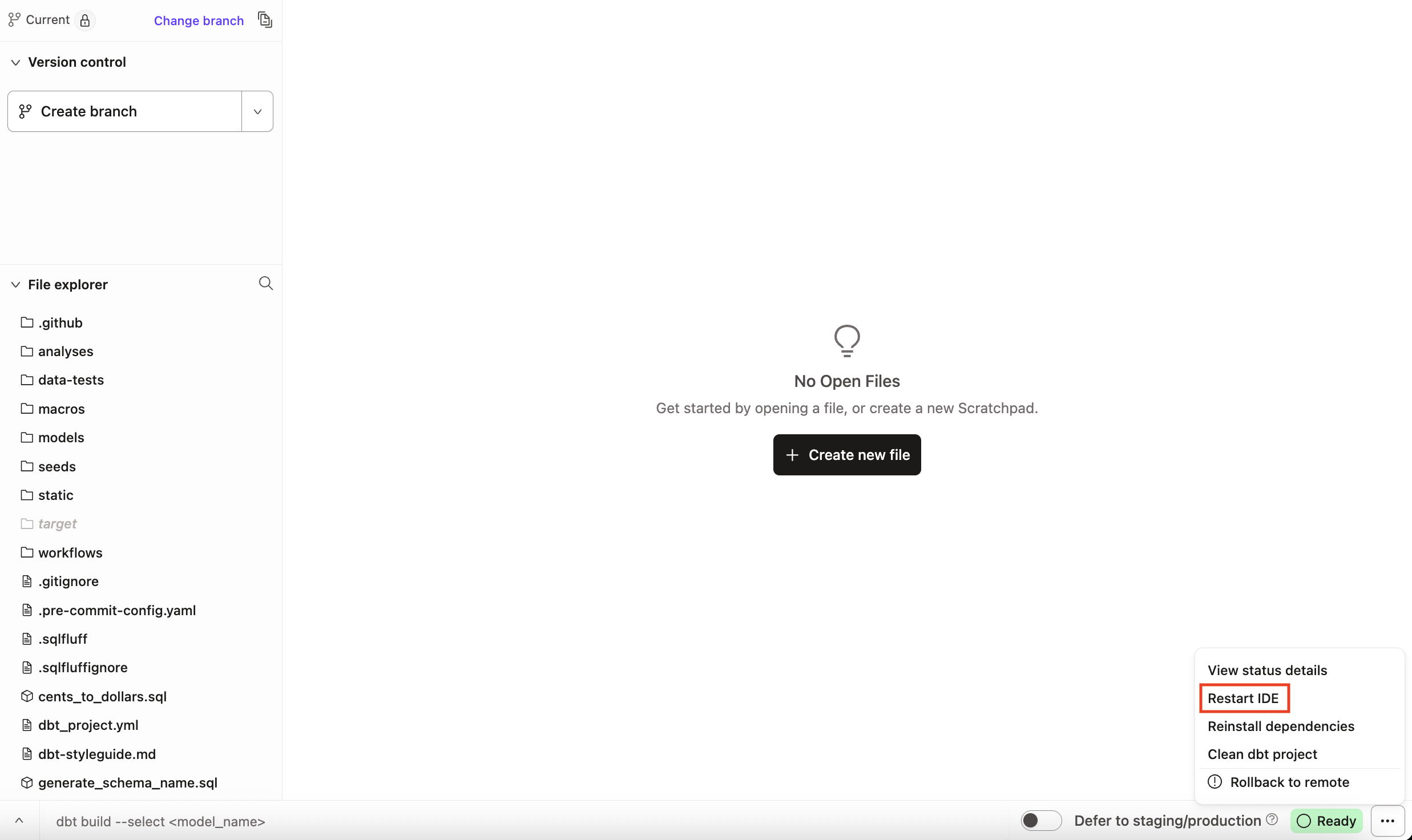 Refreshing IDE mid-session Refreshing IDE mid-session